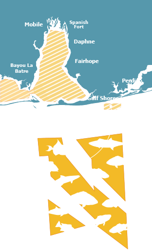 Gulf Map with the Offshore zones highlighted